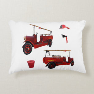 Vintage Fire Brigade Truck Ax Cap, Accent Pillow