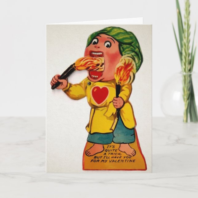 Vintage Fire Eater Valentine's Day Card (Front)