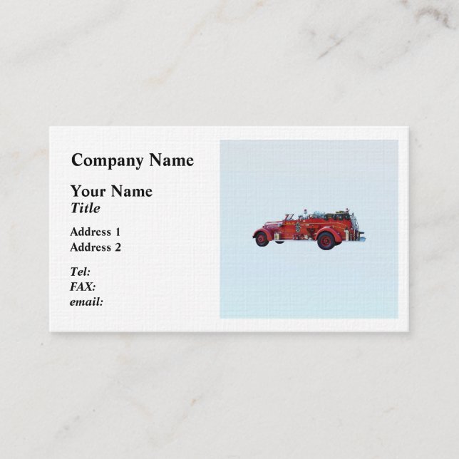 Vintage Fire Engine Business Card (Front)