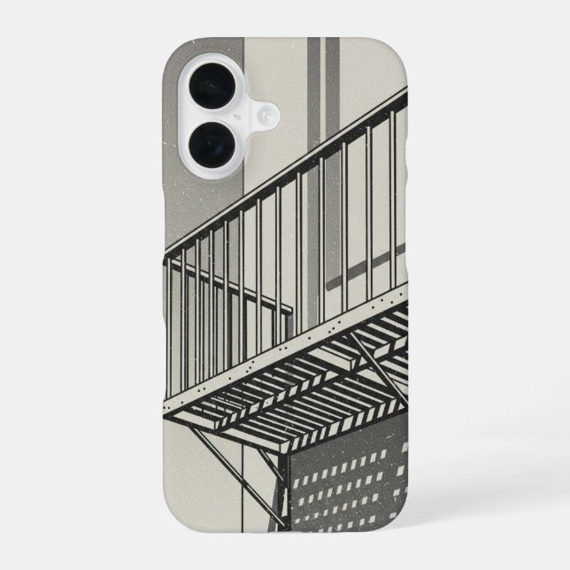 Vintage Fire Escape Platform Iphone Case (Back)