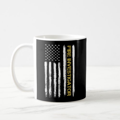 Vintage Fire Investigator Distressed Patriotic Ame Coffee Mug