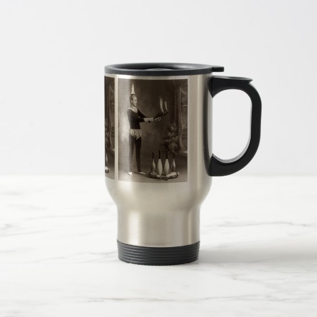 Vintage Fire Juggler Travel Mug (Right)