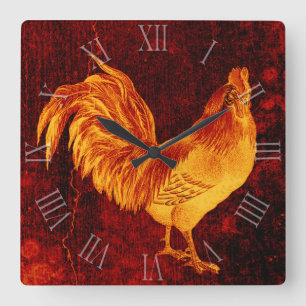 Vintage Fire Rooster Year 2017 Wall Clock