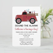 Vintage Fire Truck Baby Shower Invitation (Standing Front)