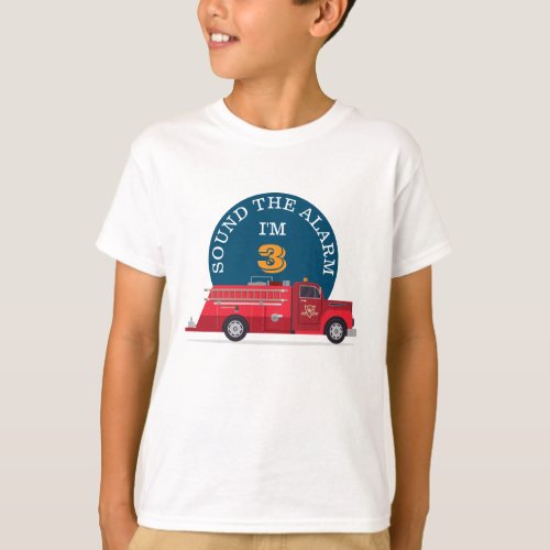 Vintage Fire Truck Birthday Any Age T_Shirt