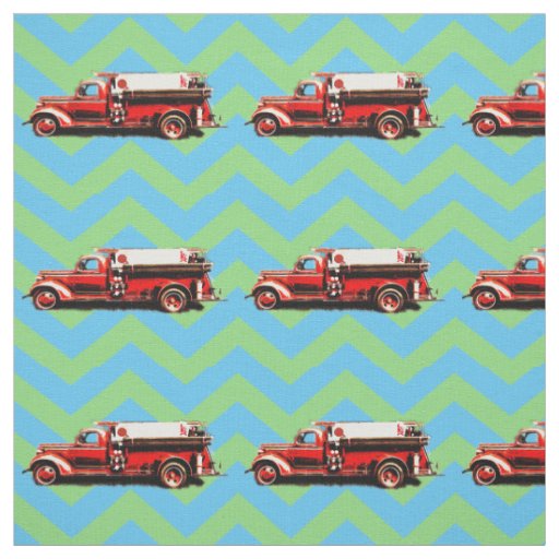 Vintage Fire Truck Fabric