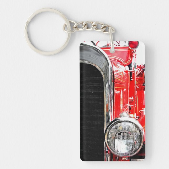 Vintage Fire Truck Keychain (Front)