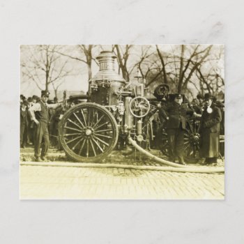 Vintage Fire Truck Postcard by Gallery291 at Zazzle