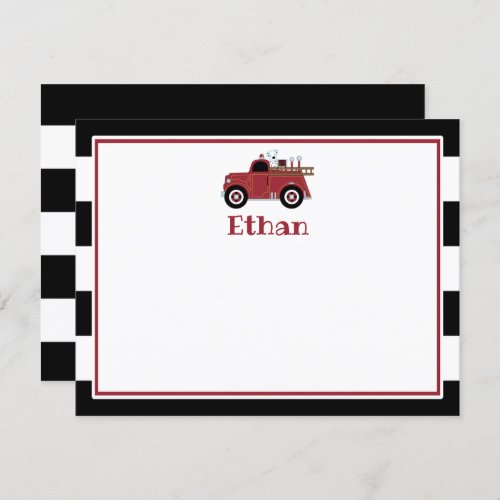 Vintage Fire Truck Thank You Card