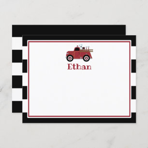 Vintage Fire Truck Thank You Card