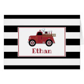 Vintage Fire Truck Thank You Note (Front Horizontal)