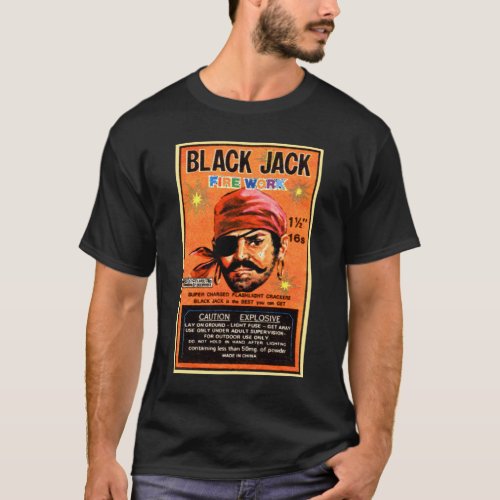 Vintage Firecracker Label Blackjack Brand T_Shirt