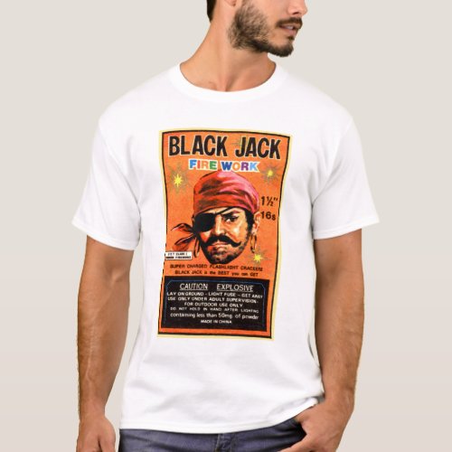 Vintage Firecracker Label Blackjack Brand T_Shirt