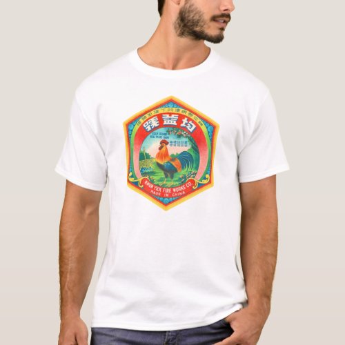 Vintage Firecracker Label Rooster Brand T_Shirt
