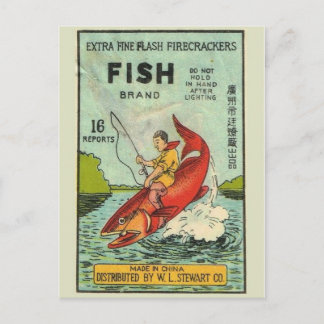 Vintage Firecracker Package Postcard