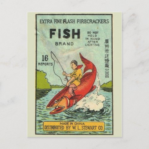 Vintage Firecracker Package Postcard