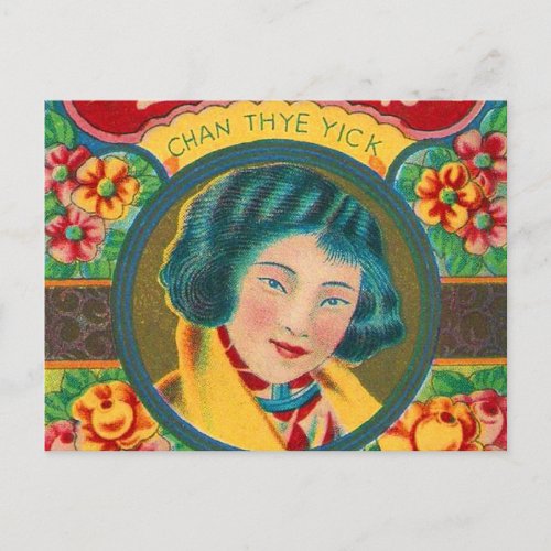 Vintage Firecrackers Pretty Girl Brand Postcard