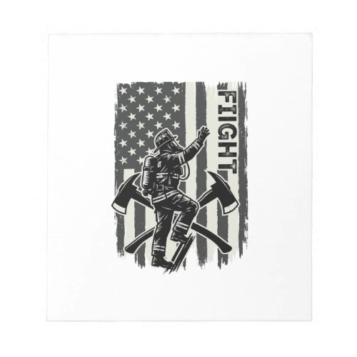Vintage Firefighter Flag Fight Shirt Design_1 Notepad
