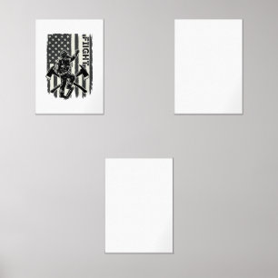 Vintage Firefighter Flag Fight Shirt Design_1 Wall Art Sets