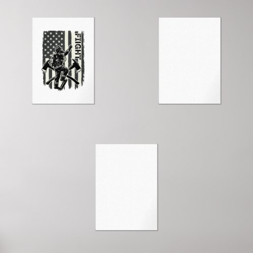 Vintage Firefighter Flag Fight Shirt Design_1 Wall Art Sets