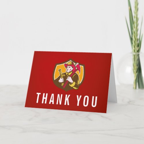 Vintage Firefighter Illustration Custom Thank You