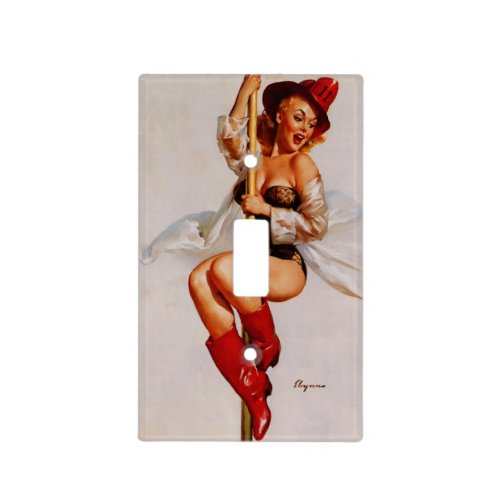 Vintage Firefighter Pin Up Girl Light Switch Cover