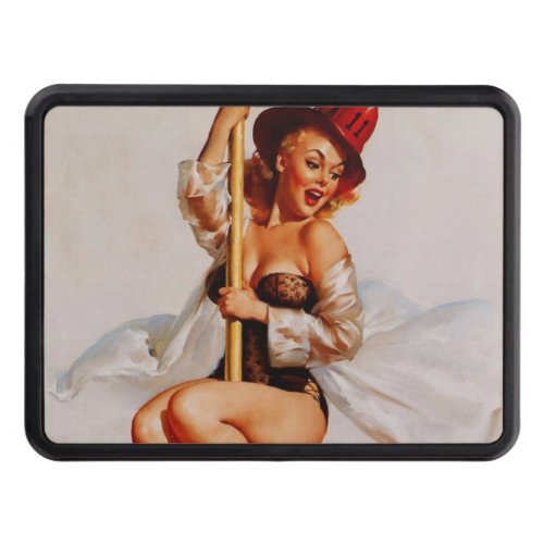 Vintage Firefighter Pin Up Girl Trailer Hitch Cover