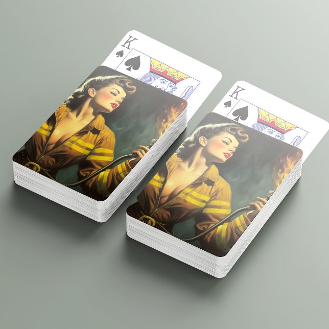 Vintage Firefighter Pin Up Poker Cards (Creator Uploaded)