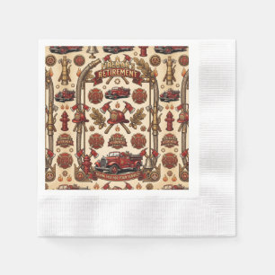 Vintage Firefighter Retirement Party Napkins