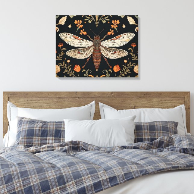 Vintage Firefly Garden  Canvas Print (Insitu(Bedroom))