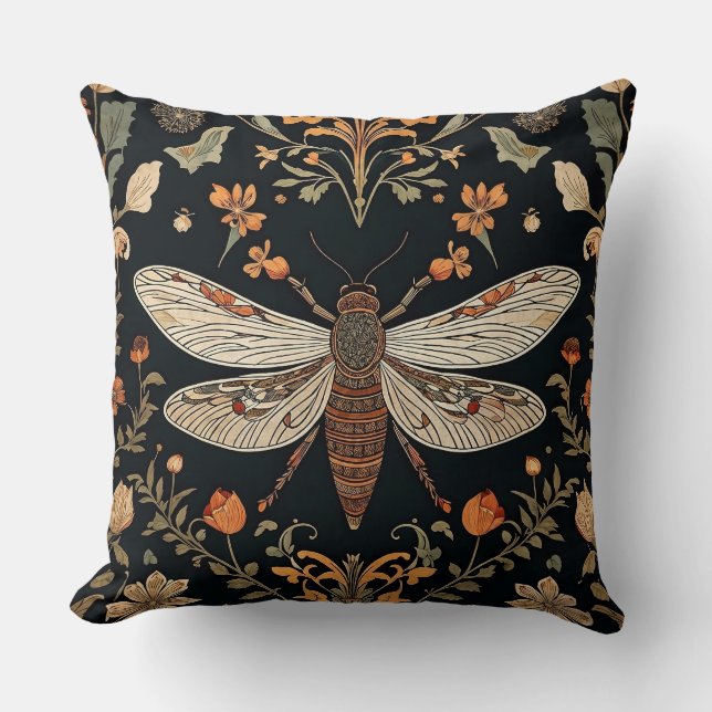 Vintage Firefly Garden  Throw Pillow (Front)
