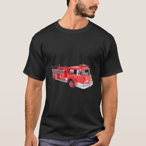 Vintage Firetruck Old Fashion Retro Fire Engine T_Shirt