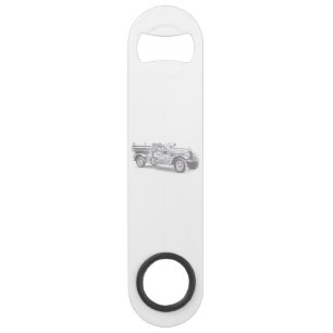 vintage firetruck pencil sketch fireman drawing bar key