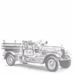 vintage firetruck pencil sketch fireman drawing  cutout<br><div class="desc">Hand drawn vintage firetruck that I drew for my dad and now on Zazzle for you to enjoy too! Perfect for the fireman / woman in your life!</div>
