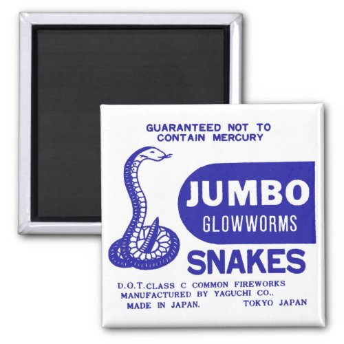 Vintage Fireworks Jumbo Glowworm Snake Magnet