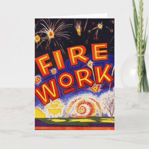 Vintage Fireworks Show Advertisement Card