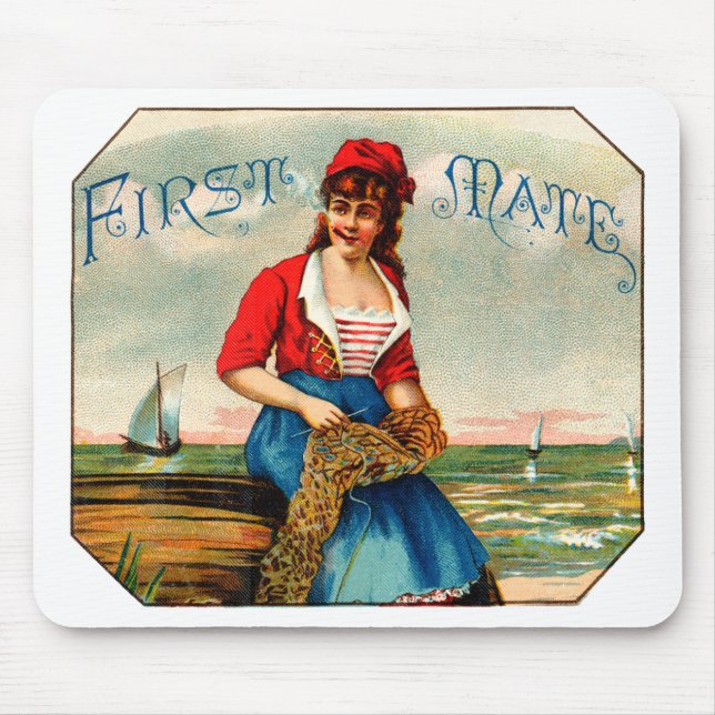 Vintage First Mate Cigars Mouse Pad (Front)