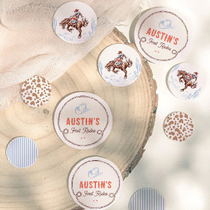 Vintage First Rodeo Cowboy 1st Birthday Confetti