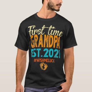 Vintage First Time Grandpa Is 2021 Gifts T-Shirt