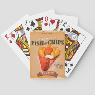 Vintage Fish and Chips Ad Poker Cards