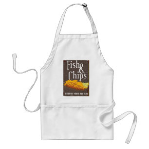 Vintage Fish and chips Poster Adult Apron