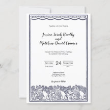 Vintage Fish and Waves Beach Wedding