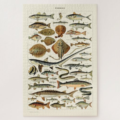 Vintage Fish by Adolphe Millot Jigsaw Puzzle