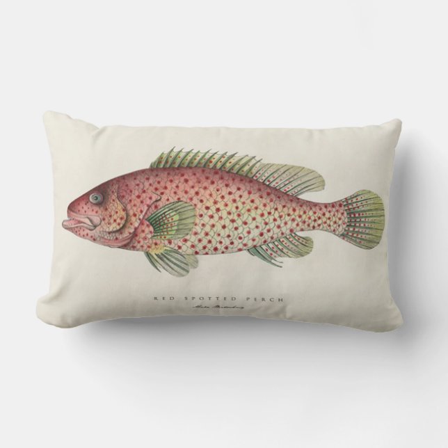 Vintage Fish Design Pillow (Front)