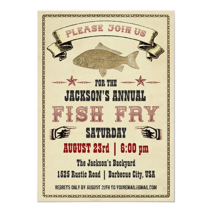 Vintage Fish Fry Invitation