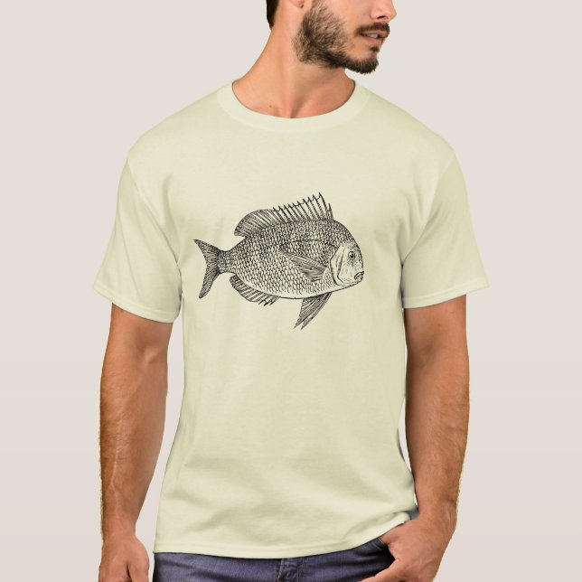 Vintage fish nautical marine art illustration T-Shirt (Front)