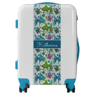 Vintage Fish Pattern   Add Your Name Luggage