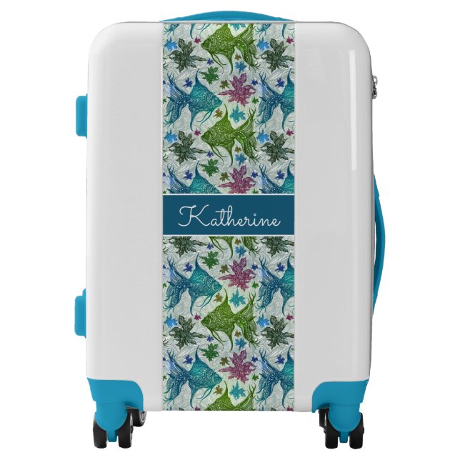 Vintage Fish Pattern | Add Your Name Luggage (Front)