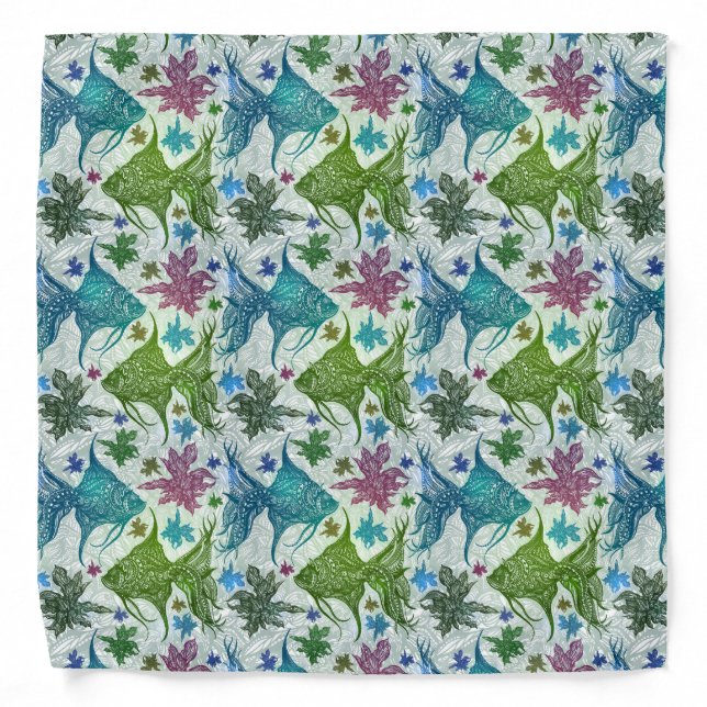 Vintage Fish Pattern Bandana (Front)