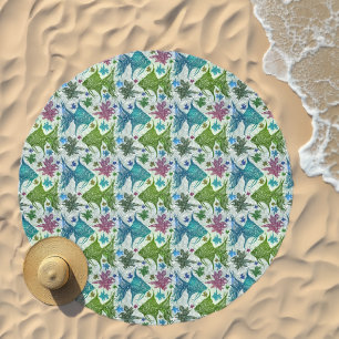 Vintage Fish Pattern Beach Towel